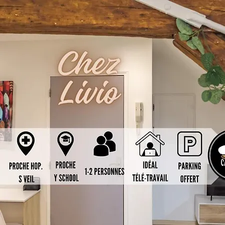 Apartment Chez Livio - Parking Prive - Proche Hopital Veil - Actif Troyes